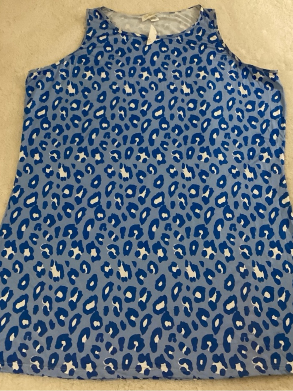 Viv & Lou Ladies Tropical Tunic Dress Swimsuit Cover-Up Blue & White Size XXL